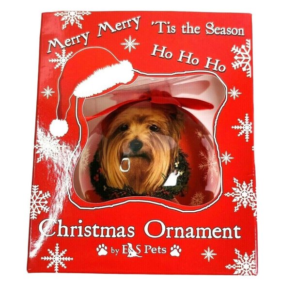 Yorkie Dog Christmas Ornament Yorkshire Terrier by E&S Pets CBO-46 NEW NIB - Picture 1 of 5